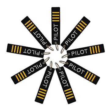 DonJordi Pilot Schlüsselanhänger Anhänger aus Stoff für Piloten und Flugkapitäne - Mit 4 Streifen - 2