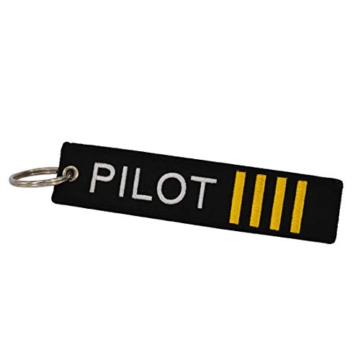 DonJordi Pilot Schlüsselanhänger Anhänger aus Stoff für Piloten und Flugkapitäne - Mit 4 Streifen - 1