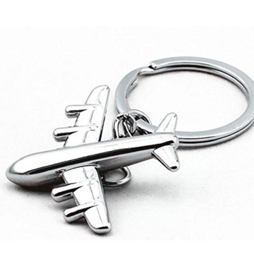 DonJordi Schlüsselanhänger mit kleinem silbernen Flugzeug für die große Reise - Geschenk für Piloten, Flugbegleiter und Reisefreunde - 2