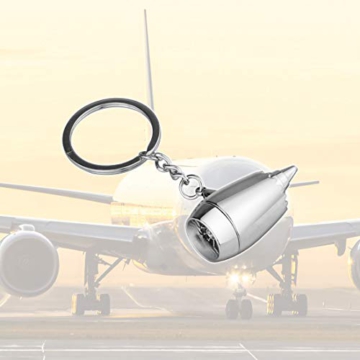 DonJordi Schlüsselanhänger Triebwerk Turbine Anhänger mit Ring - Schlüsselring für alle Piloten & Flugzeugfans - 2