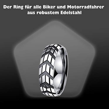 DonJordi Unisex 6MM Reifen Motorrad Schmuck Ringe Edelstahl - Der Edelstahlring für alle Biker - Rock your style! (65 (20.7)) - 8